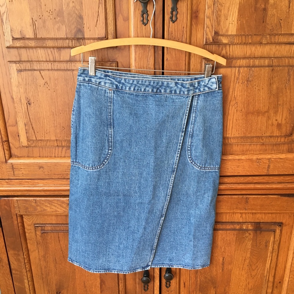 JCrew Denim Wrap Skirt